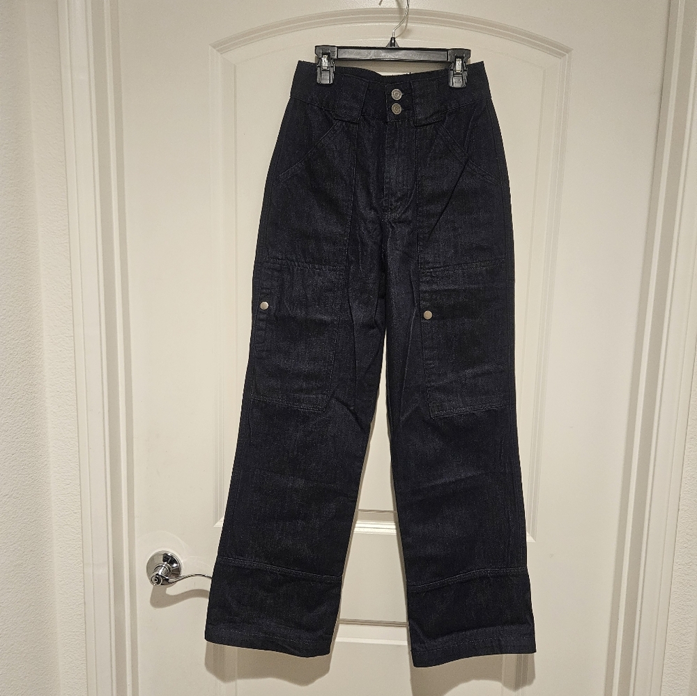 Anthropology Current Air Women's High Rise Flare Jeans - Dark Blue #413-1